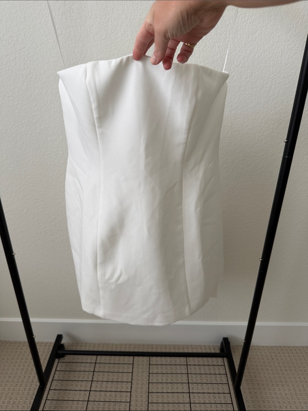 Classic Strapless White Mini Dress